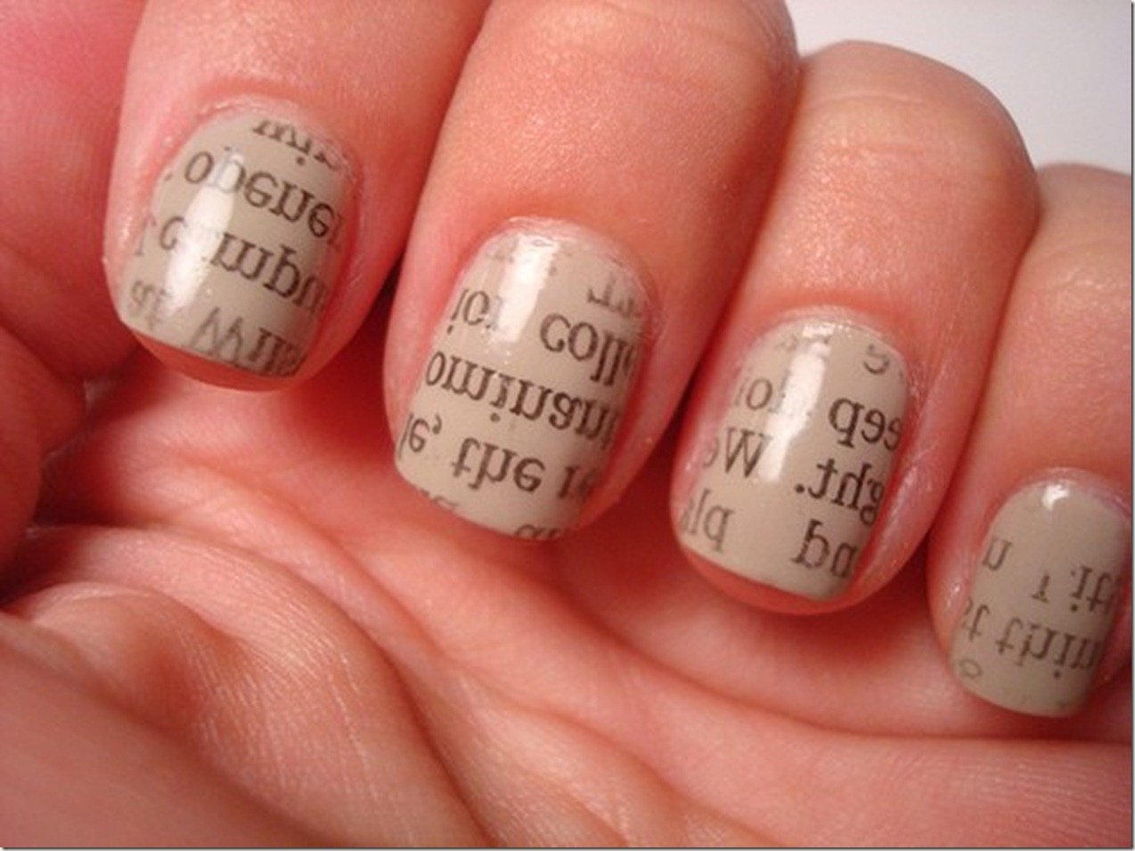 How to Create Newspaper Nail Art Without Alcohol - wide 3