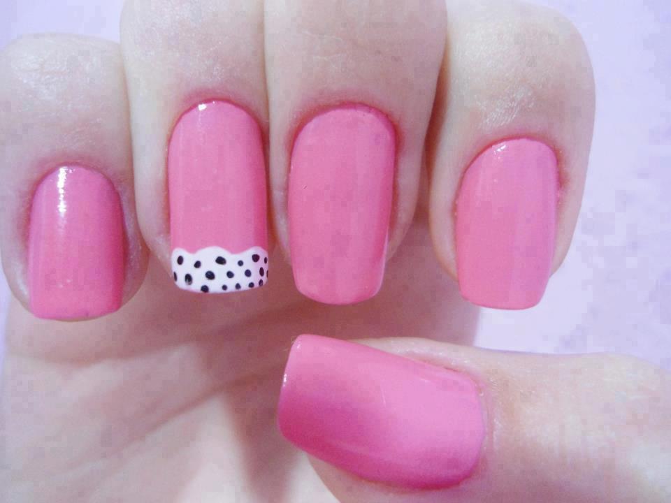 Fluorescent Pink and White Nail Art - wide 8
